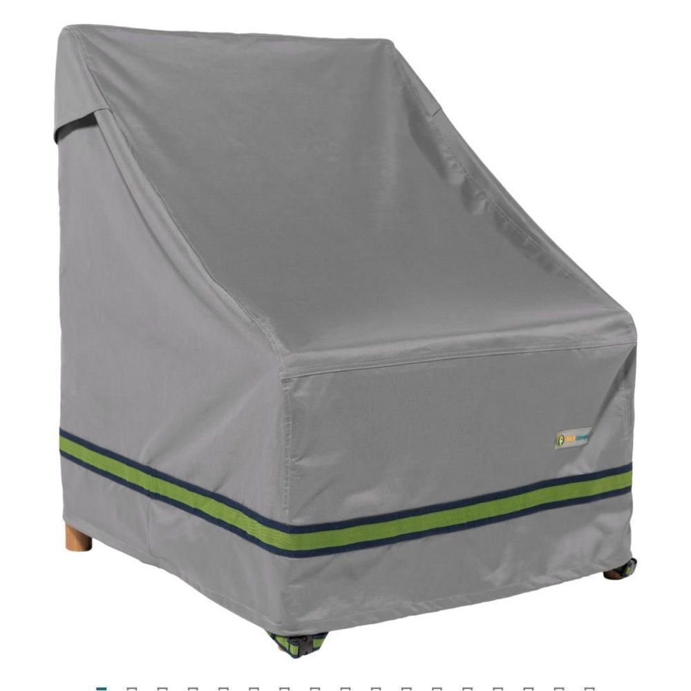 Set of 2 Duckcovers NIB Soteria Gray 100% Woven Polyester Patio Chair Covers